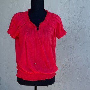 Faded Glory, short-sleeved vibrant red blouse. Size L